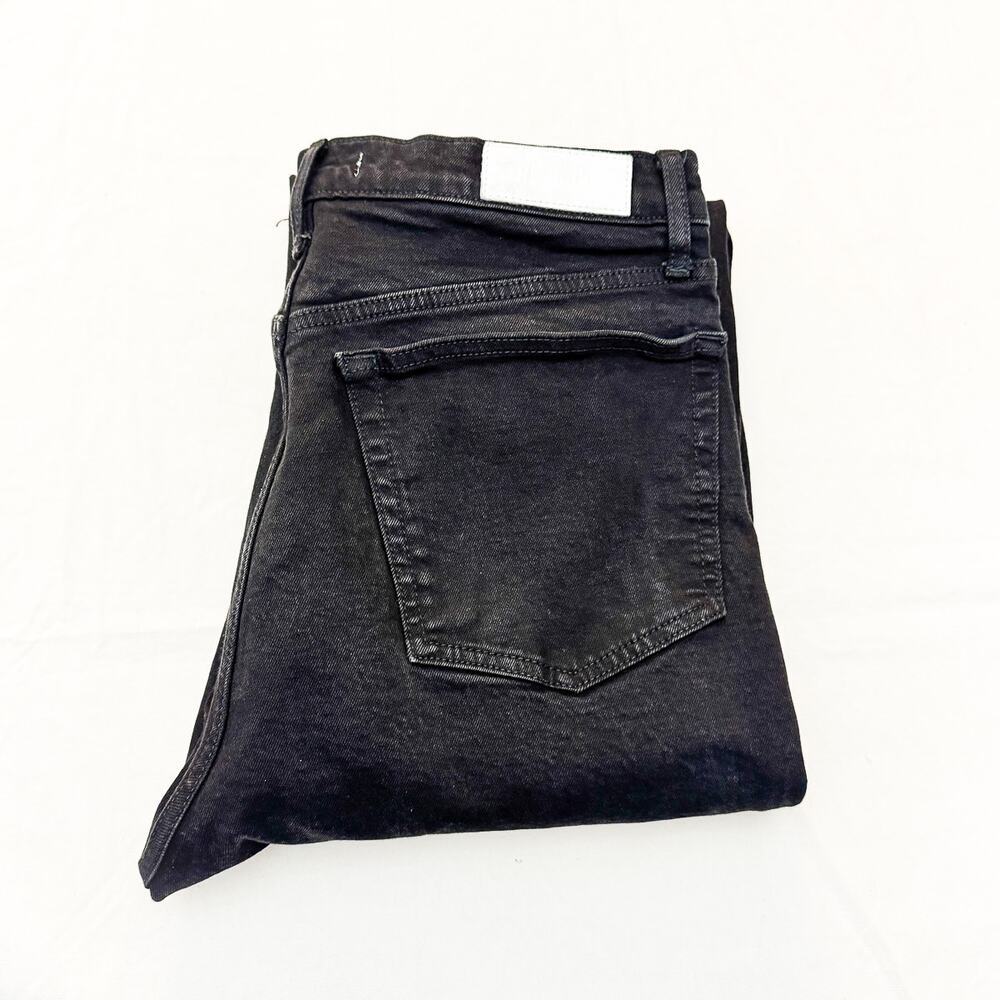 Re/Done Black High Rise Wide Leg Button Fly Denim Jeans 193-WHRL SIze 30